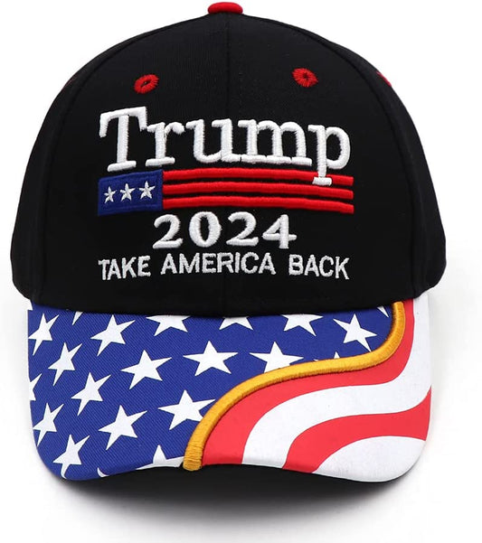 Trump 2024 Hat Donald Trump Hat for Women Men Take America Back MAGA Embroidery Adjustable Baseball Cap with USA Flag