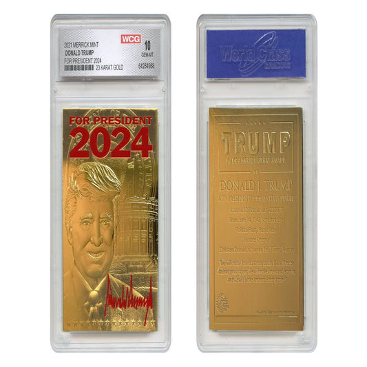 DONALD TRUMP 2024 President 23K GOLD SIGNATURE Card Graded GEM-MINT 10